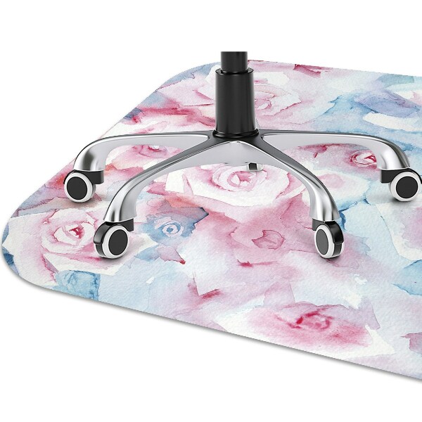 Alfombra silla ordenador Flores pastel