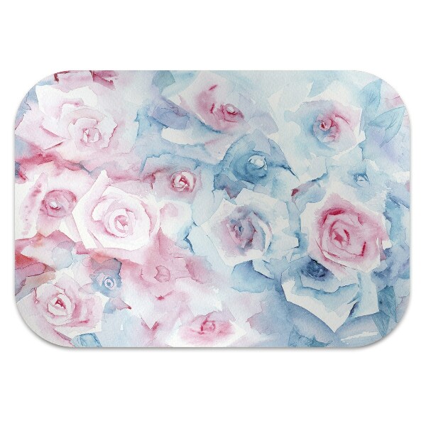 Alfombra silla ordenador Flores pastel