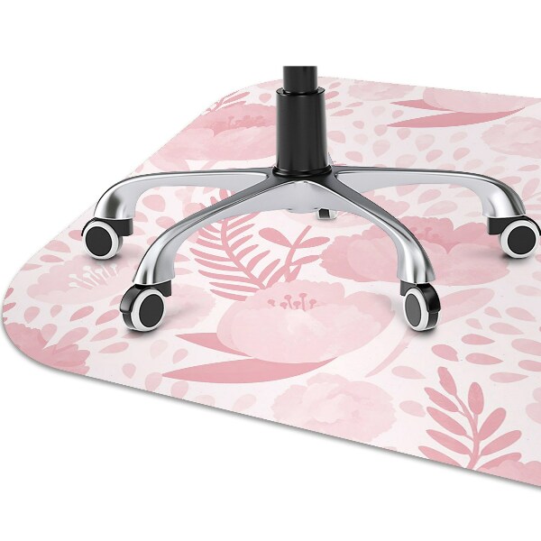 Alfombra protectora suelo para silla Amapolas rosadas