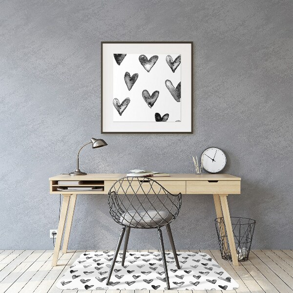 Alfombra silla ordenador Corazones pintados