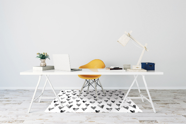 Alfombra silla ordenador Corazones pintados