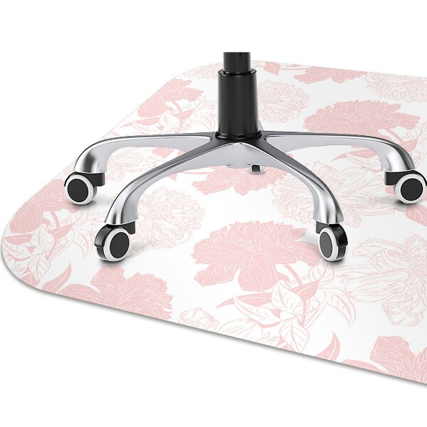 Alfombra silla ordenador Flores rosadas
