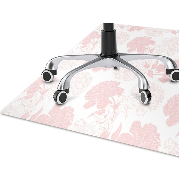Alfombra silla ordenador Flores rosadas