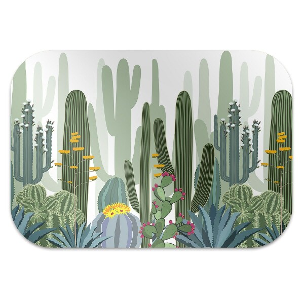 Alfombra silla ordenador Cactus con flores