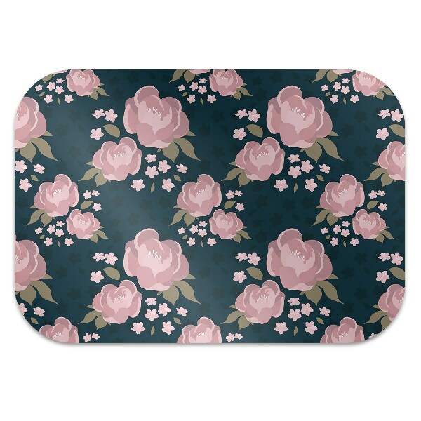 Alfombra para silla de escritorio Flores rosadas