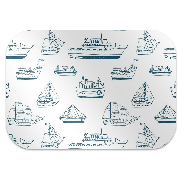 Alfombra silla ordenador Barcos azules