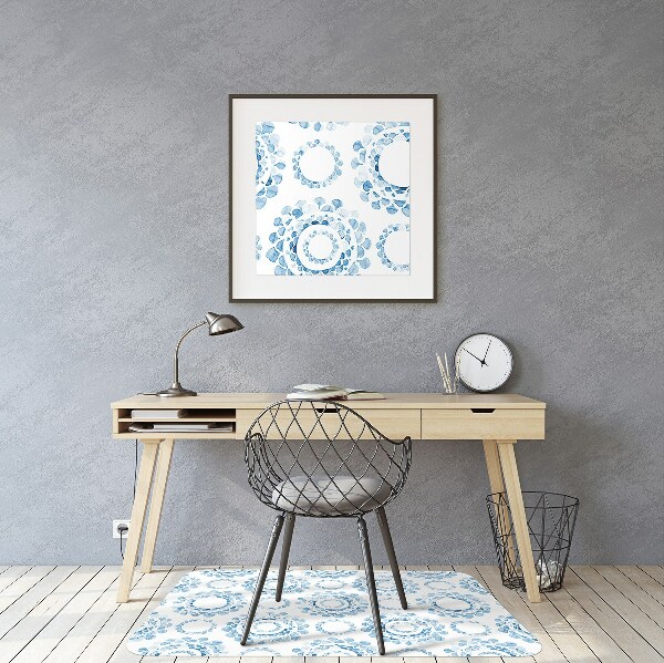 Alfombra silla ordenador Ruedas azules