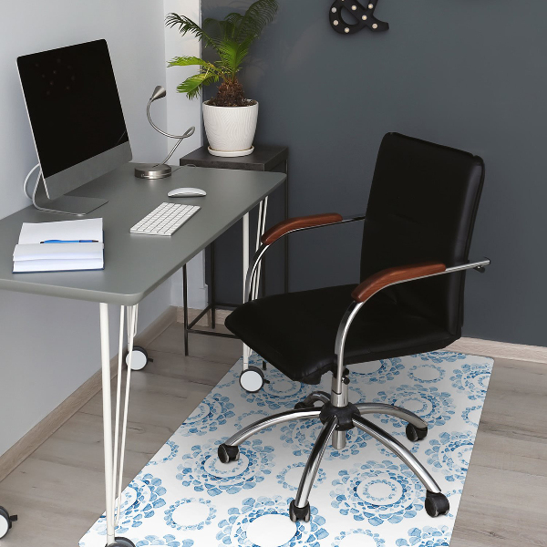 Alfombra silla ordenador Ruedas azules