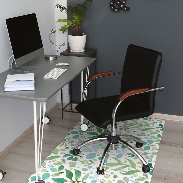 Alfombra silla ordenador Hojas verdes