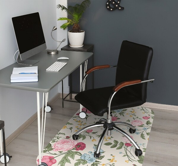 Alfombra silla escritorio Flores coloridas