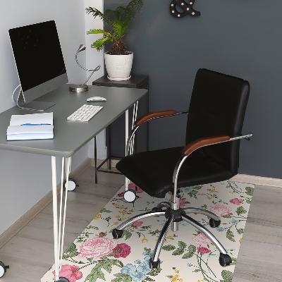 Alfombra silla escritorio Flores coloridas