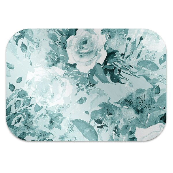 Alfombra para silla de escritorio Flores azules