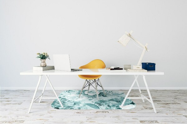 Alfombra para silla de escritorio Flores azules
