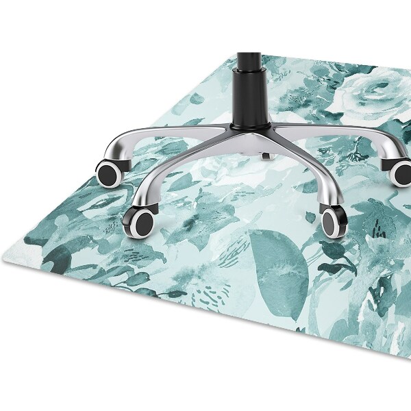Alfombra para silla de escritorio Flores azules