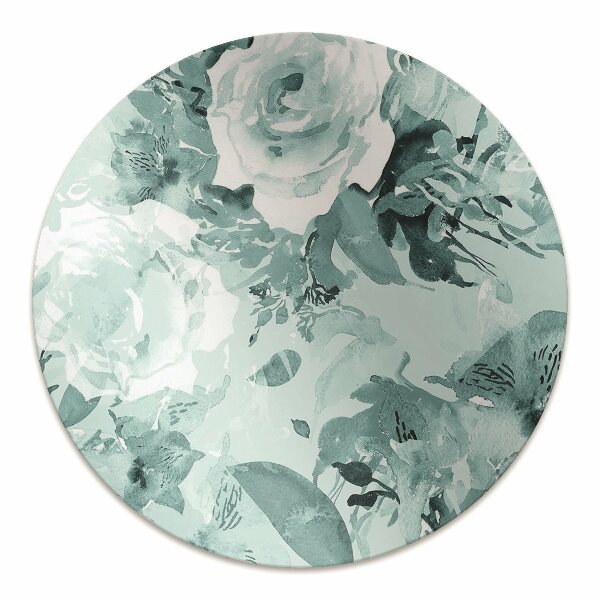 Alfombra para silla de escritorio Flores azules