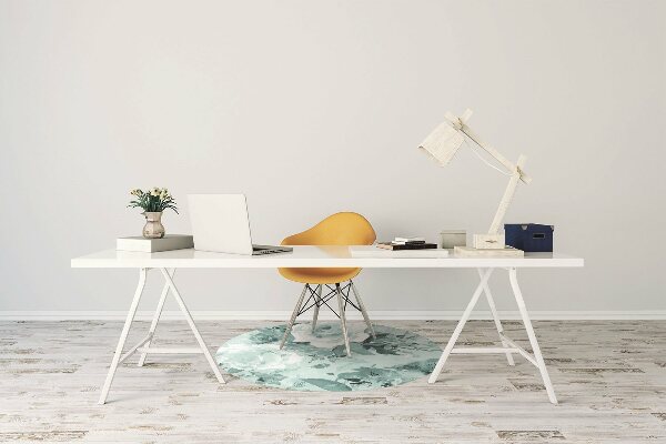 Alfombra para silla de escritorio Flores azules