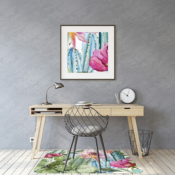 Alfombra para silla de escritorio Cactus coloridos