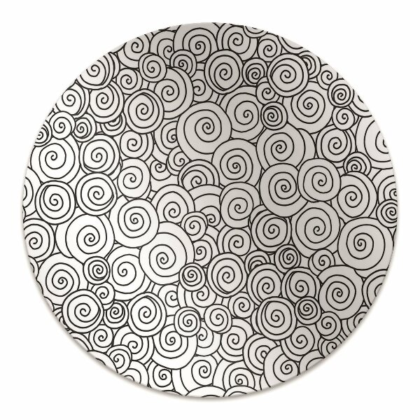 Alfombra silla ordenador Vórtices en blanco y negro