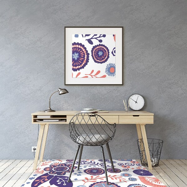 Alfombra para silla de escritorio Flores abstractas