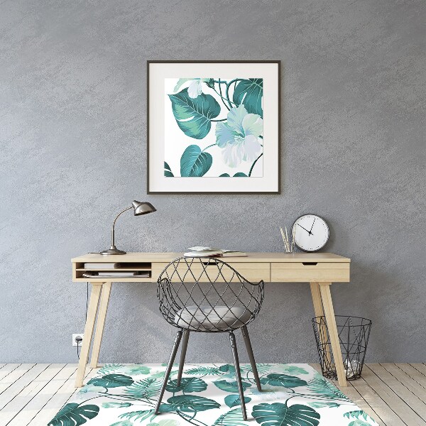 Alfombra silla ordenador Hojas tropicales