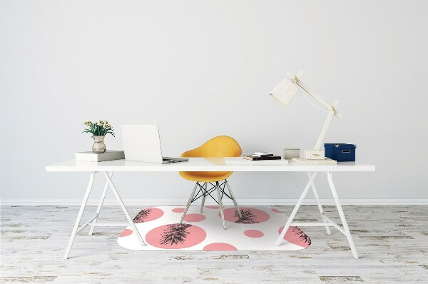 Alfombra silla ordenador Piña rosa