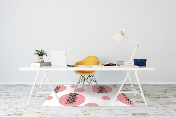 Alfombra silla ordenador Piña rosa