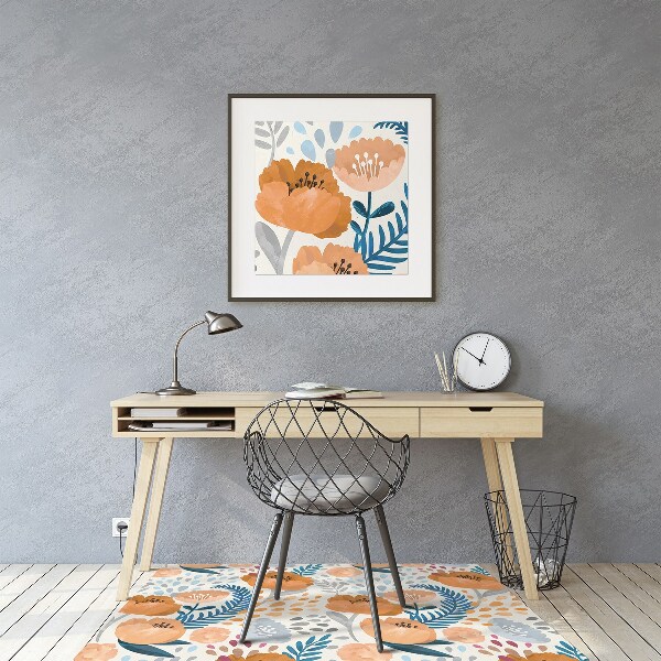 Alfombra silla ordenador Amapolas pintadas