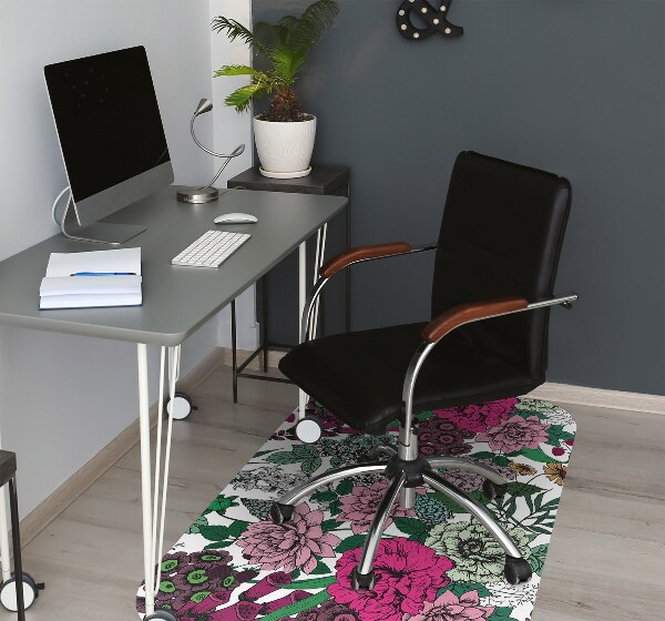Alfombra silla ordenador Flores vintage