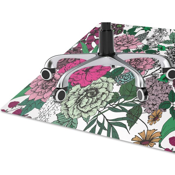 Alfombra silla ordenador Flores vintage