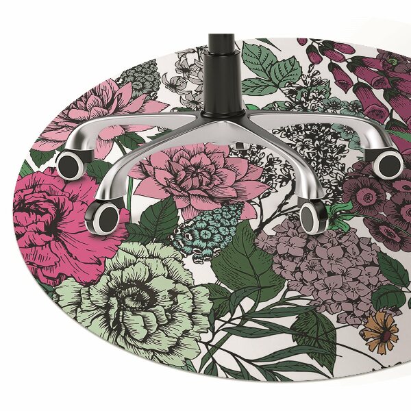 Alfombra silla ordenador Flores vintage