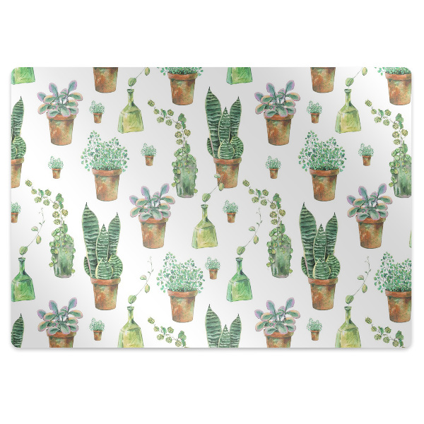 Alfombra para silla de escritorio Cactus pintados