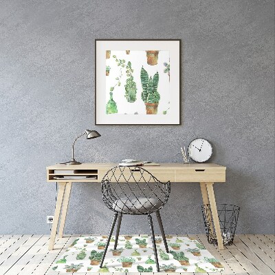 Alfombra para silla de escritorio Cactus pintados