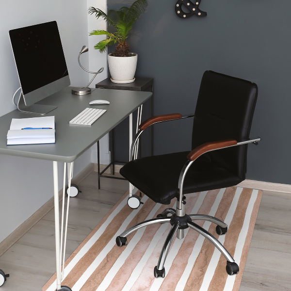 Alfombra para silla de escritorio Rayas marrones
