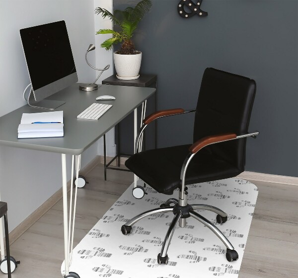 Alfombra protectora suelo para silla Cactus en blanco y negro