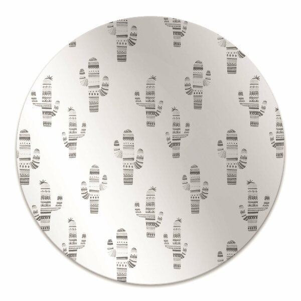 Alfombra protectora suelo para silla Cactus en blanco y negro