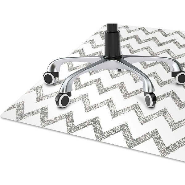 Alfombra silla ordenador Zigzags de plata