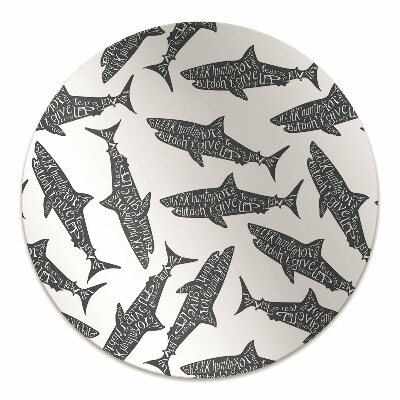 Alfombra para silla de escritorio Tipografía de tiburones