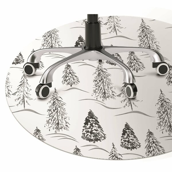 Alfombra para silla de escritorio Árbol de navidad de invierno