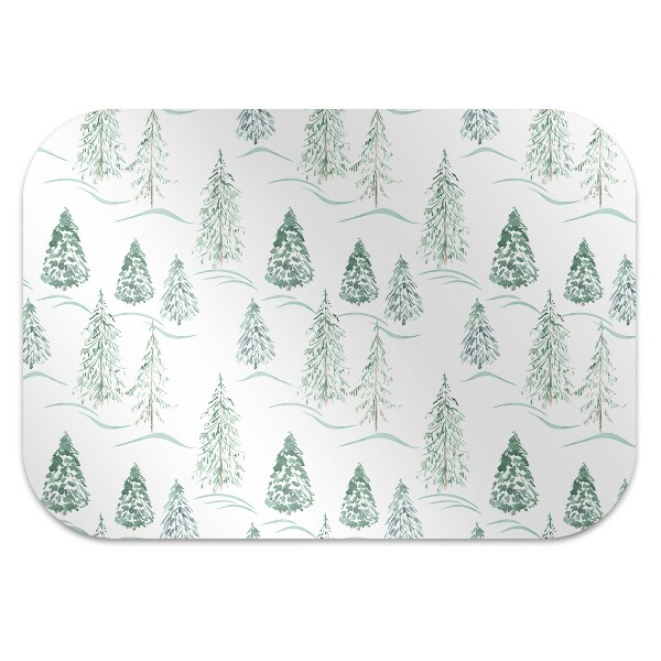 Alfombra para silla de escritorio Árbol de navidad de invierno