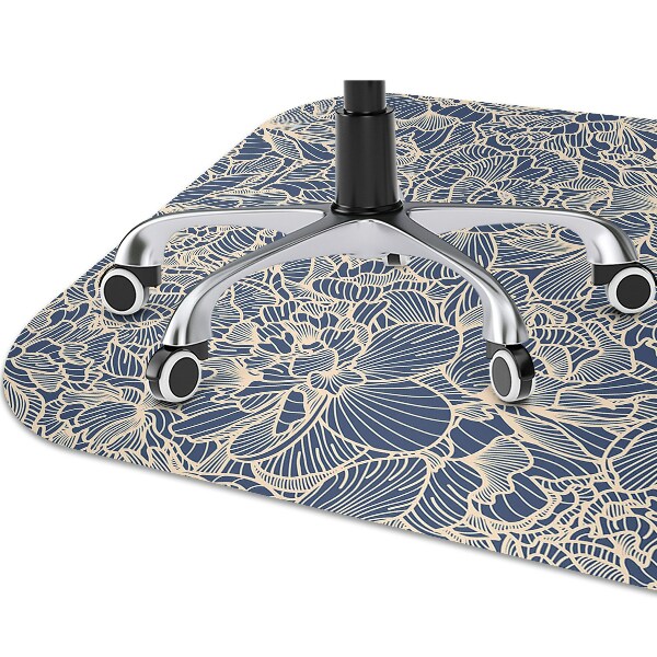 Alfombra silla ordenador Flor azul