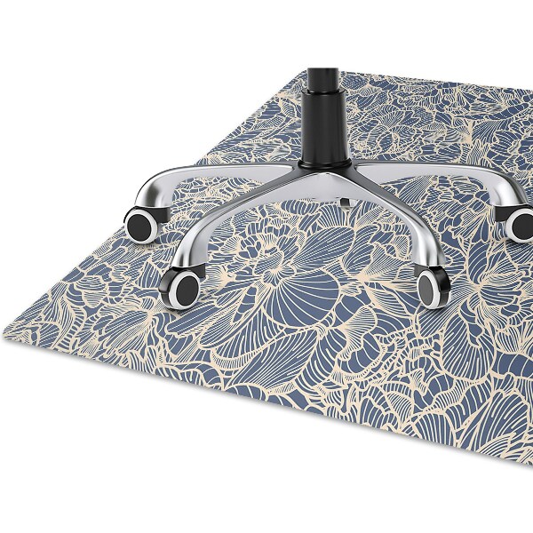 Alfombra silla ordenador Flor azul