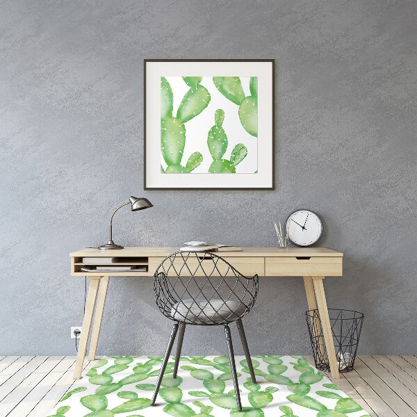 Alfombra silla ordenador Cactus pastel