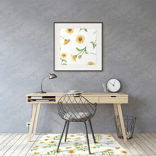 Alfombrilla para silla de escritorio Girasoles