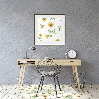 Alfombrilla para silla de escritorio Girasoles