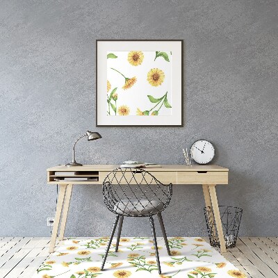 Alfombrilla para silla de escritorio Girasoles