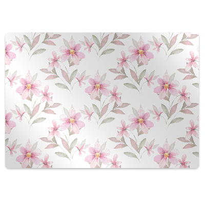 Alfombrilla para silla de escritorio Flores rosadas