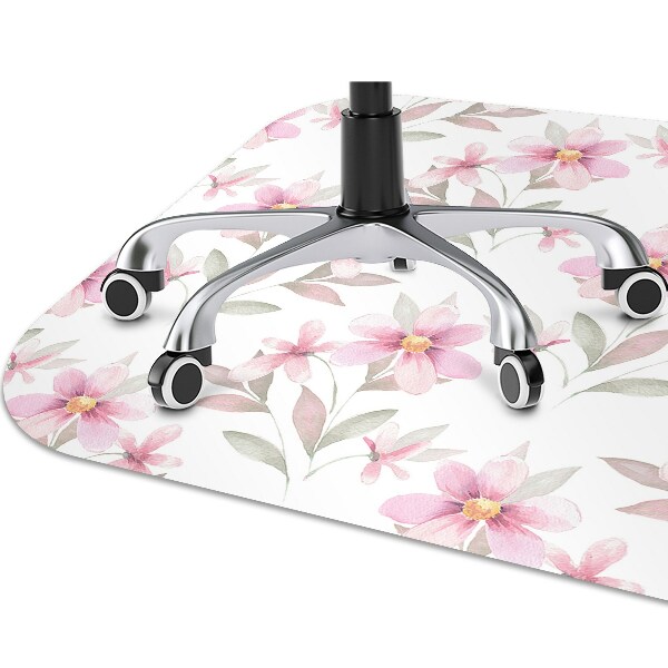 Alfombrilla para silla de escritorio Flores rosadas