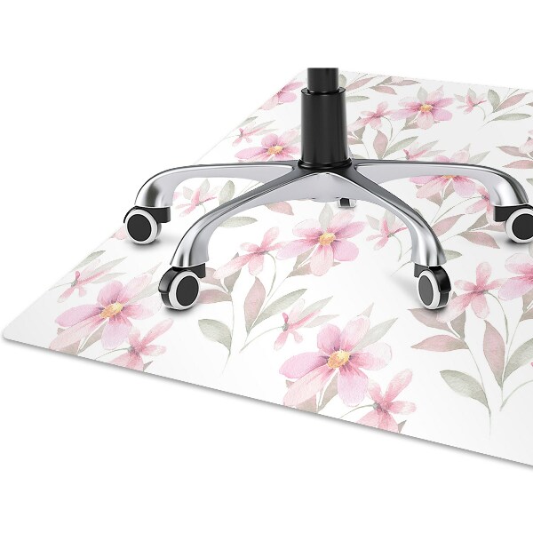 Alfombrilla para silla de escritorio Flores rosadas