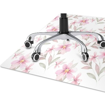 Alfombrilla para silla de escritorio Flores rosadas