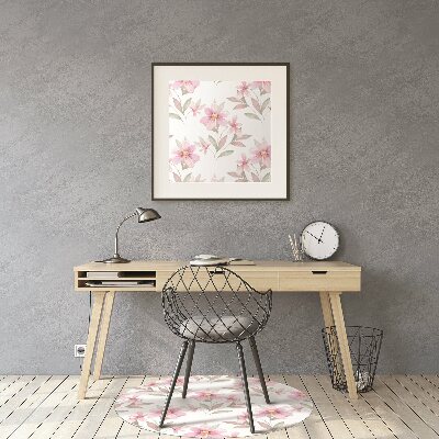 Alfombrilla para silla de escritorio Flores rosadas